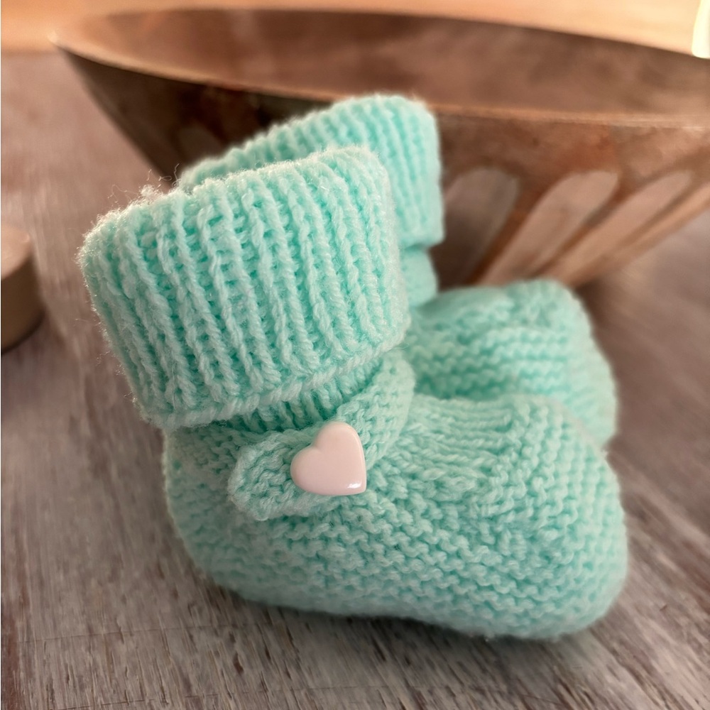 🎀👼 Vintage Knitted Handmade Baby Booties